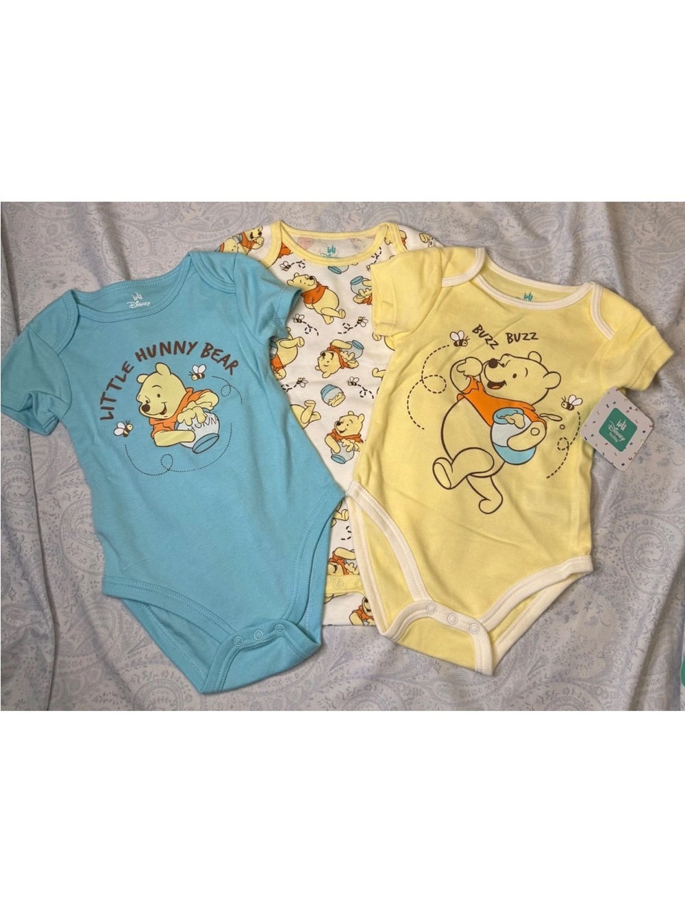 Disney Winnie the Pooh 3 pack Infant Bodysuits